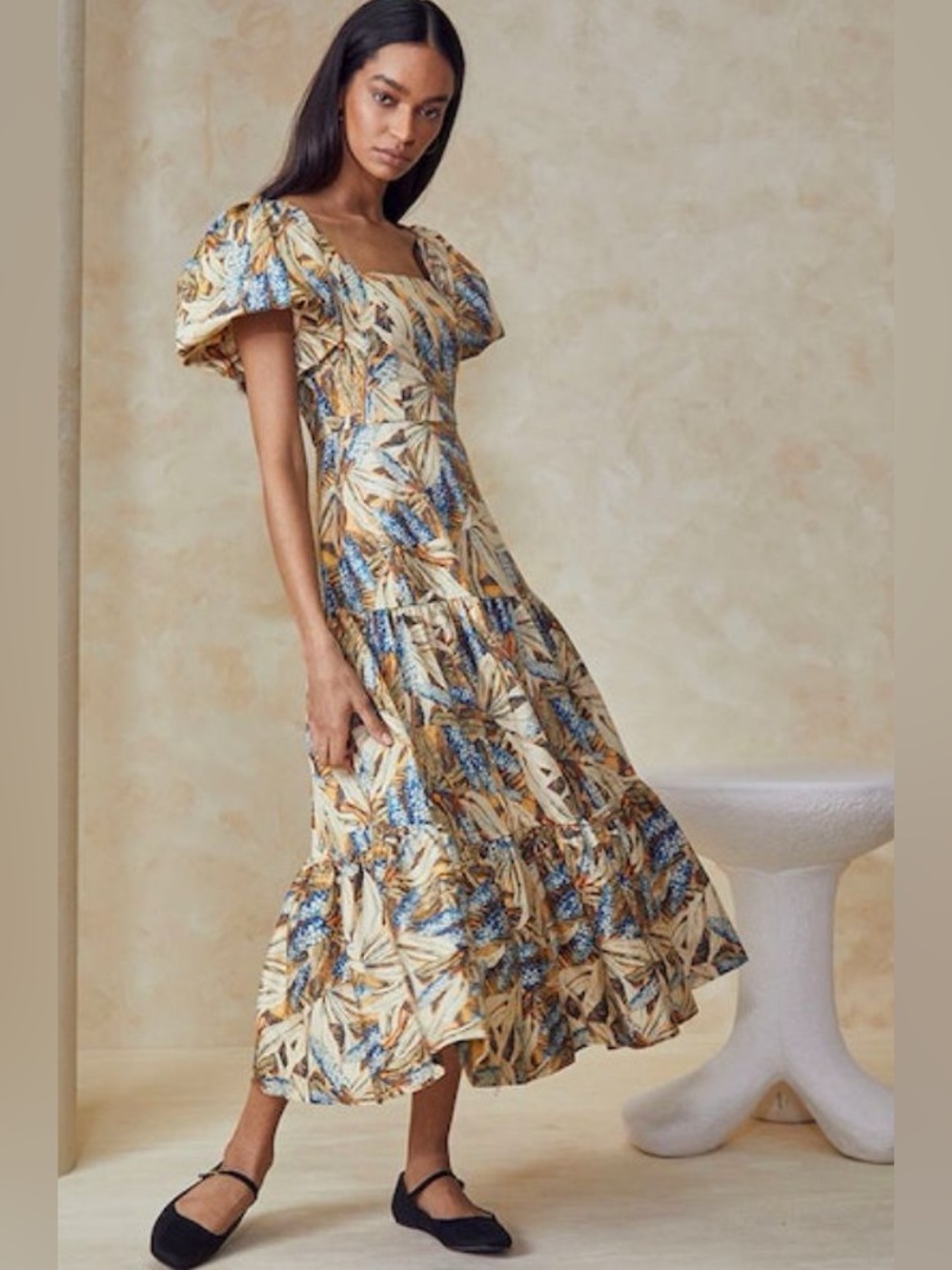 HUNTER BELL cassidy dress in Brown blue harvest Sz 4 - Picture 16 of 16